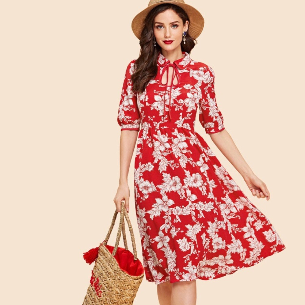 **Weekend Sale!!!!***Red floral dress